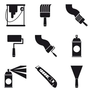 Paint tools and cutter Stock Illustration