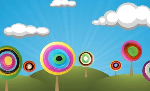 Paint Trees Stock Illustration