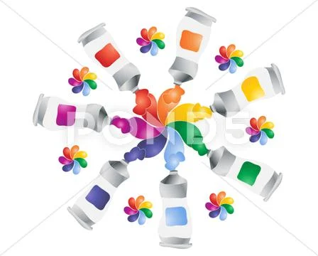 Paint tubes Stock Illustration