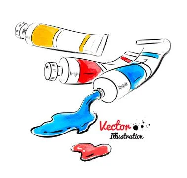 Paint tubes Stock Illustration