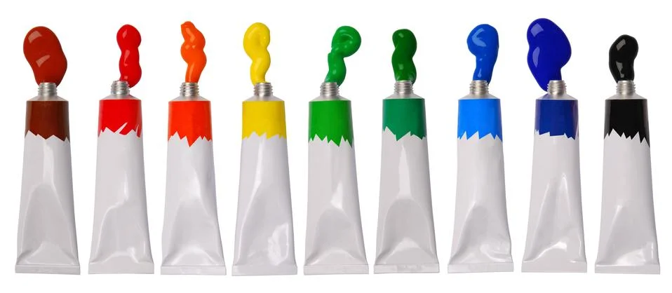 Paint in tubes Stock Photos