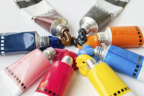 Paint tubes Stock Photos