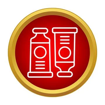 Paint tubes symbolizing art creativity and supplies icon Illustrazione stock