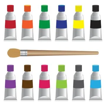 Paint tubes vector illustration isolated on white background Stock Illustration