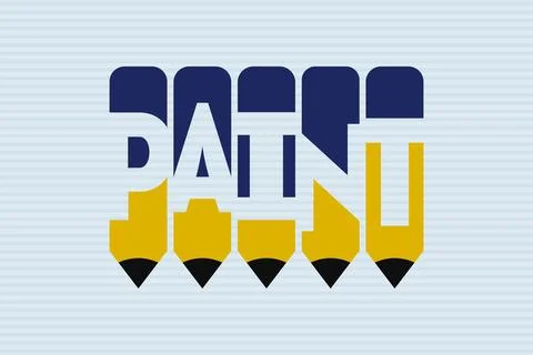 Paint typography negative space word vector illustration. Stock Illustration