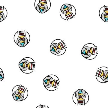 Paint varnish production vector seamless pattern Stock Illustration