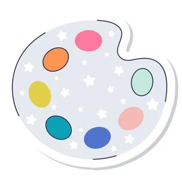 Paint vector cartoon sticker on the white background Stock Illustration