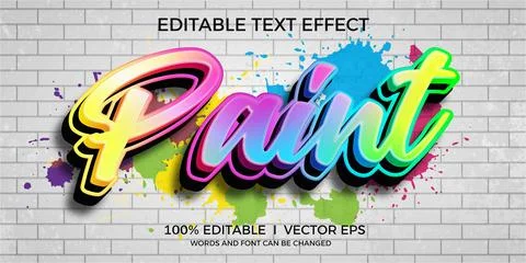 Paint vector text effect with modern style design Stock Illustration