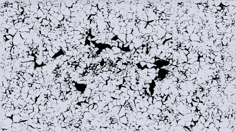 The paint on the wall peeled off and falling revealing screen Stock Footage 147453869