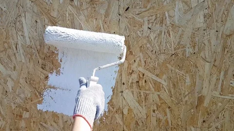 Paint the wall with white paint Stock Footage 119009031