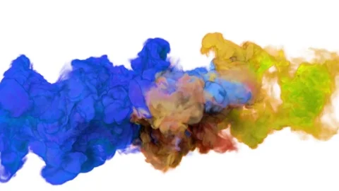 Paint in water on white background Stock Footage 84675072