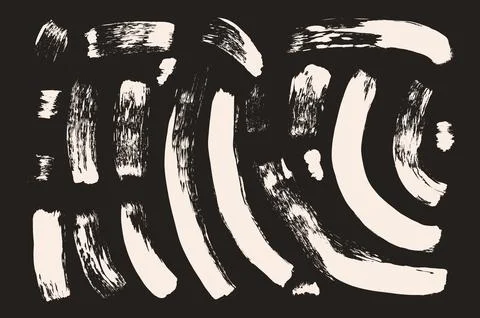 Paint wavy brush stroke lines. Hand drawn vector acrylic squiggles shapes. Stock Illustration