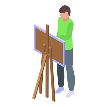 Paint work icon isometric vector. Travel work Stock Illustration
