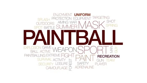Paintball animated word cloud, text design animation. Kinetic typography. Stock Footage 77648811