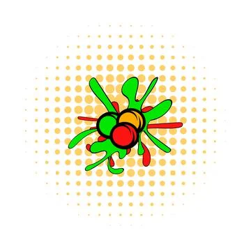 Paintball balls comics icon Stock Illustration