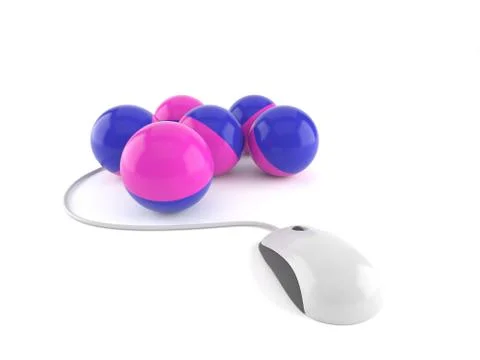 Paintball balls with computer mouse Stock Illustration