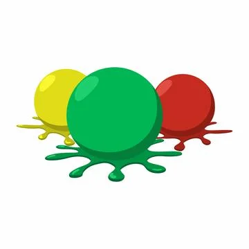 Paintball balls with splashes icon Stock Illustration