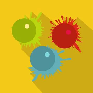 Paintball balls with splashes icon Stock Illustration