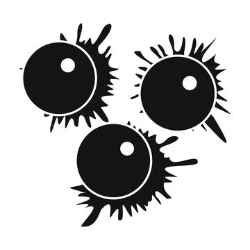 Paintball balls with splashes simple icon Stock Illustration