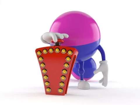 Paintball character pushing quiz button Stock Illustration
