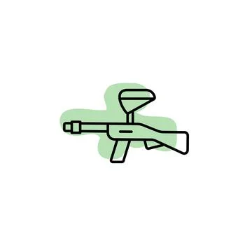 Paintball with color shadow vector icon in adventure set Stock Illustration