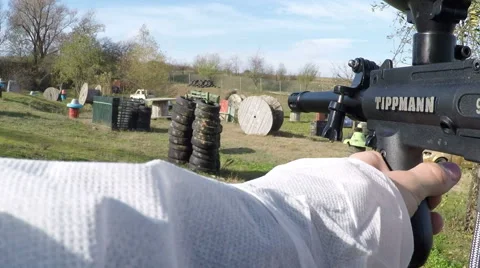 Paintball game Video stock 57400291