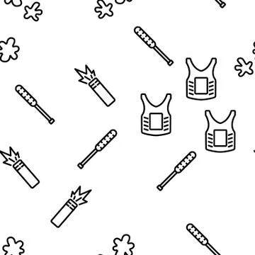Paintball Game Tool Vector Seamless Pattern Stock Illustration