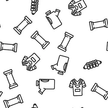 Paintball Game Tool Vector Seamless Pattern Stock Illustration