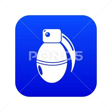 Paintball grenade ammunition icon blue vector Stock Illustration