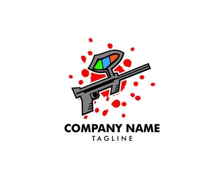 Paintball Gun Logo Template Design Stock Illustration
