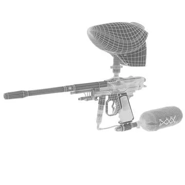 Paintball marker AIM Autococker 3D Model