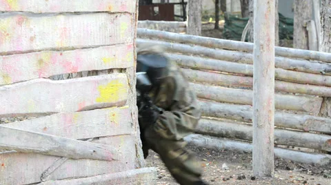Paintball player Stock Footage 34638229