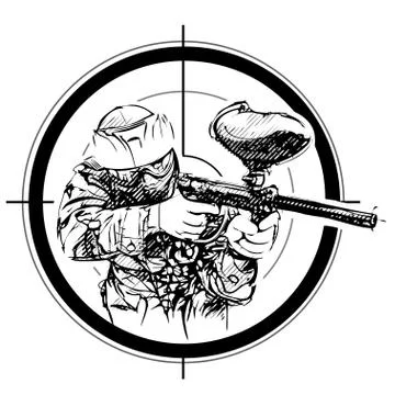 Paintball player Stock Illustration