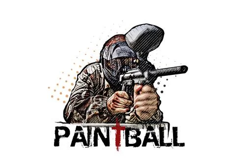 Paintball player vector illustration Stock Illustration