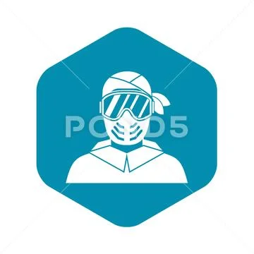 Silhouette symbol of paintball mask with goggles Vector Image