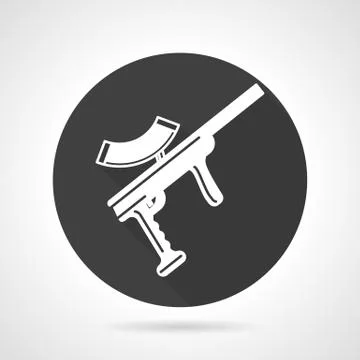 Paintball rifle black round vector icon Stock Illustration