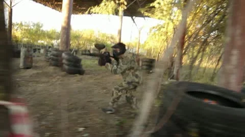 Paintball Steadicam Video stock 12549061