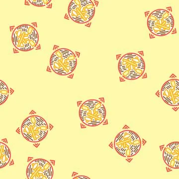 Paintball team badge game vector seamless pattern Stock Illustration