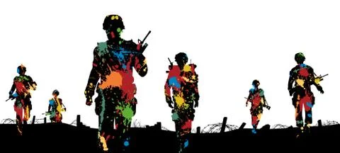 Paintball troops Stock Illustration