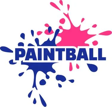 Paintball with two colored splashes Stock Illustration