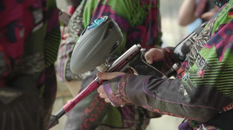 Paintballplayer in the Box in 4K Stock Footage 66455171