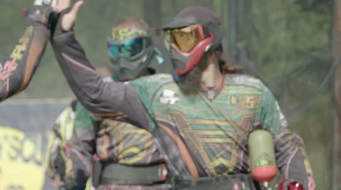 Paintballplayers have won the Game Stock Footage 66440957