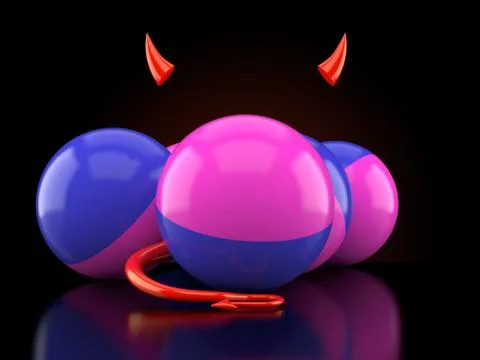 Paintballs with devil horns and tail Stock Illustration