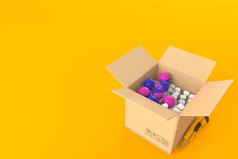 Paintballs inside package Stock Illustration