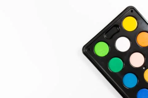 Paintbox with different colors Stock Photos
