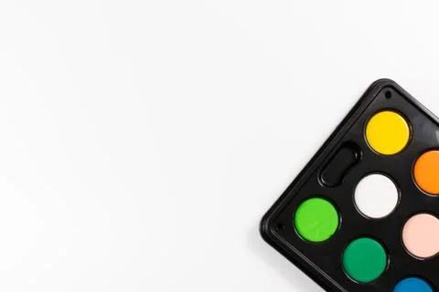 Paintbox with different colors Stock Photos