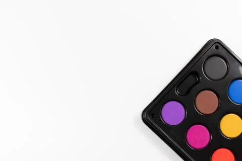 Paintbox with different colors Stock Photos