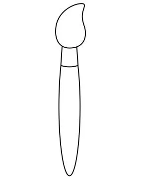Paintbrush, art tool - vector linear picture for coloring book Stock Illustration