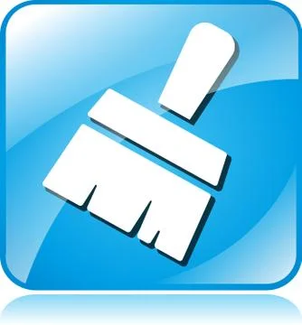 Paintbrush blue square icon Stock Illustration