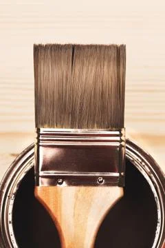 Paintbrush on the can Foto stock